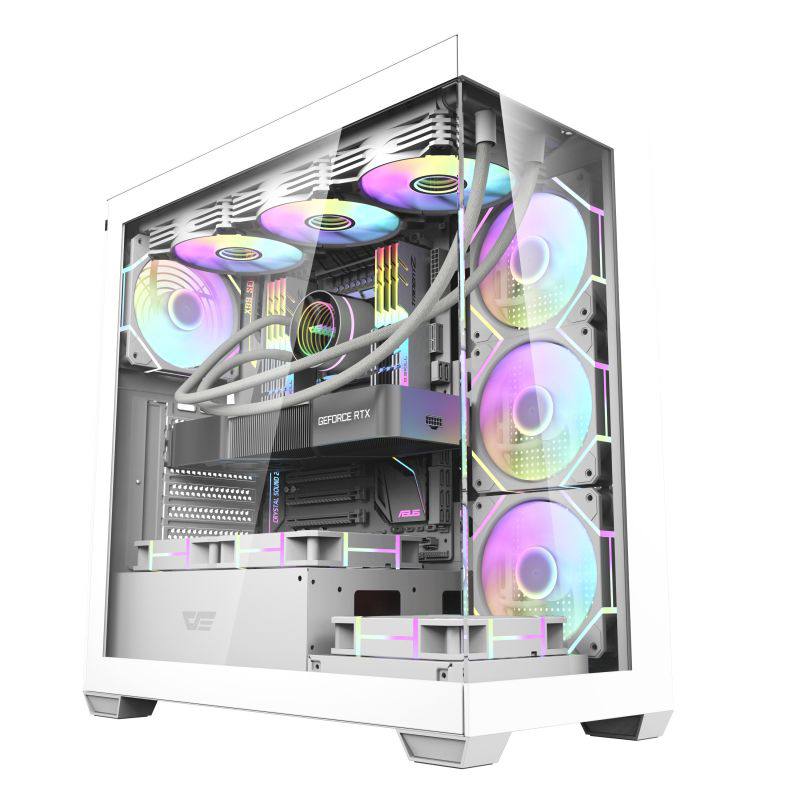 
CASE AIGO DARKFLASH DS900 WITH 6 FANS AVAILABLE WHITE & BLACK
